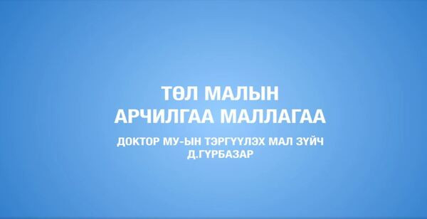 Малчдад мал аж ахуй эрхлэх, ур чадвар олгох цуврал видео хичээл-9